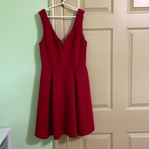 Sexy Red Plunge Neck Party Dress - Forever 21